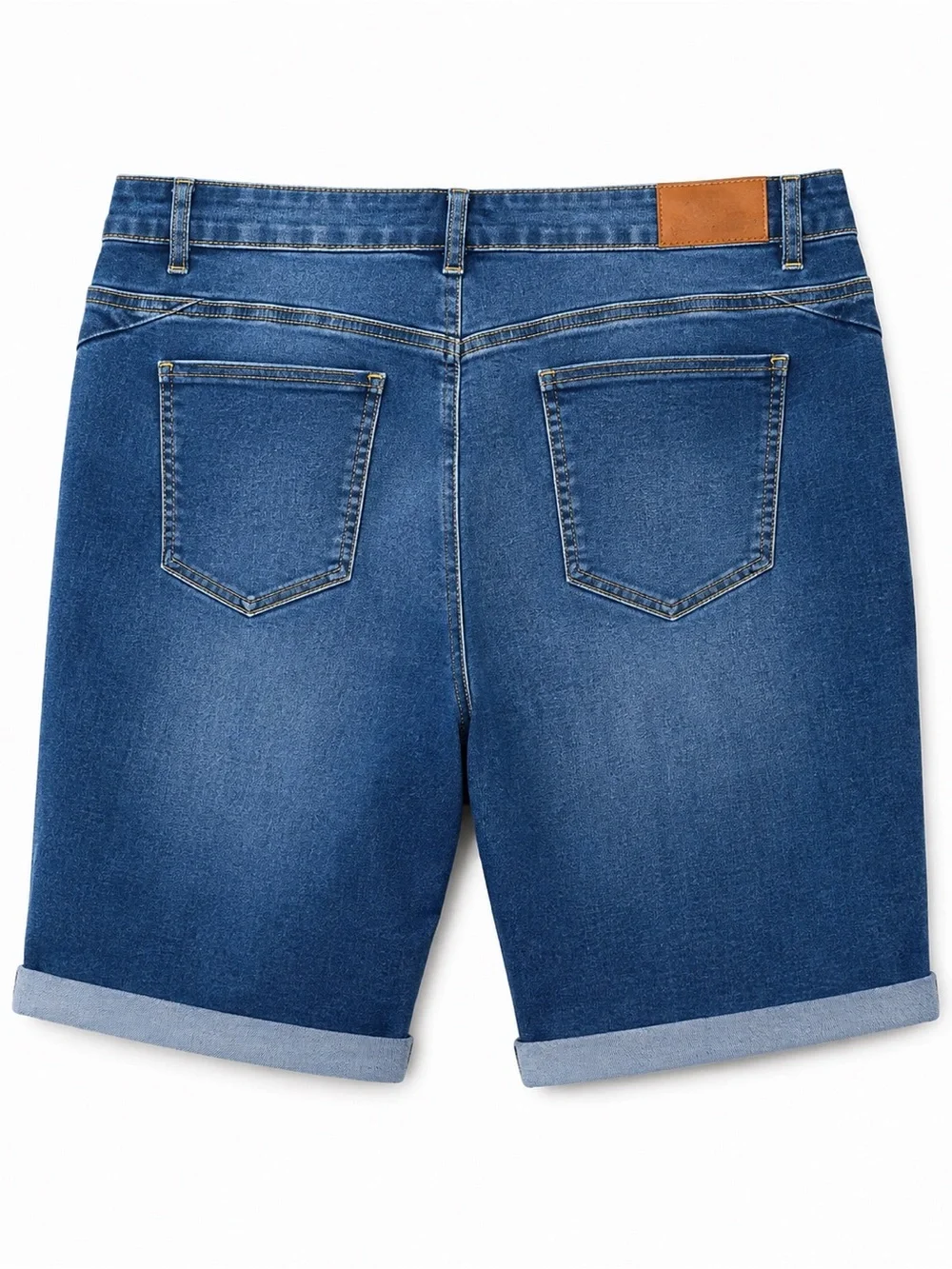 Luvamia 2XL Blue Denim Bermuda Shorts Stretch Cuffed Jean Shorts NWT